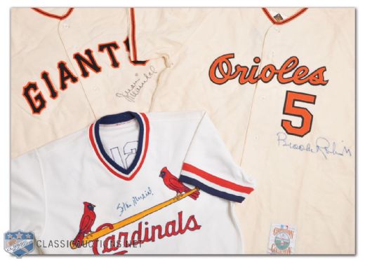 Brooks Robinson, Stan Musial & Juan Marichal Signed Jerseys