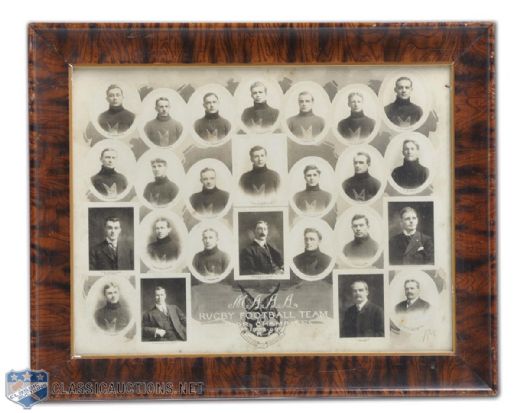 M.A.A.A. 1909 Football and 1907 Lacrosse Framed Team Photo Collection of 2