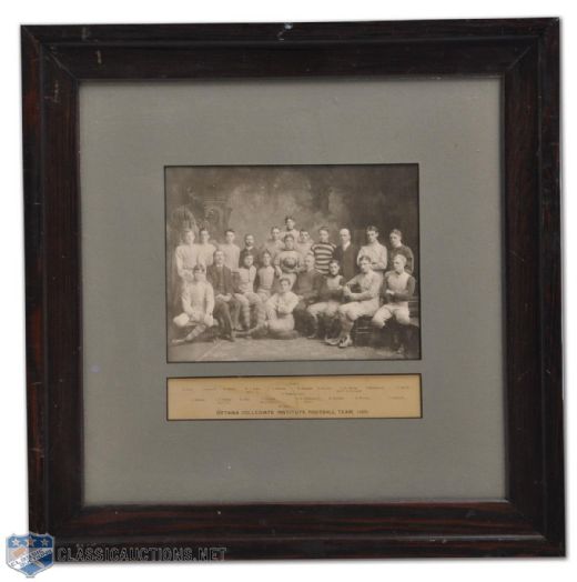 Ottawa Collegiate Institute Football Team 1905 Framed Team Photo (19 1/2" x 19 1/4")