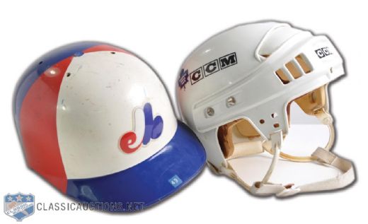 Montreal Expos Batting Helmet & Gary Roberts Maple Leafs Game-Worn Helmet