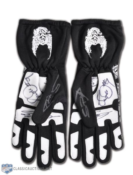 Art Rotondo Signed Karting Gloves by Dixon, Rahal, Saavedra, Conway and Rzadzinski