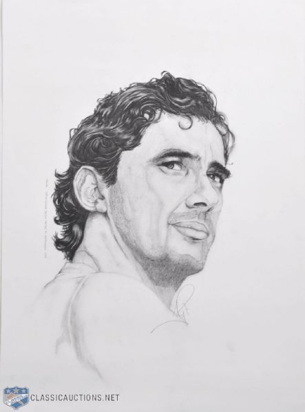 Ayrton Senna Original Portrait Sketch Drawing