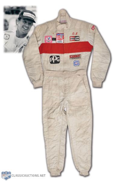 A.J. Foyt Gilmore Racing Team Indy Car Signed Race-Worn Drivers Suit