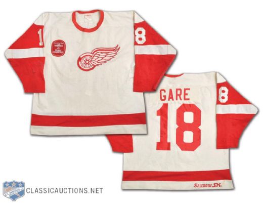 Danny Gares 1981-82 Detroit Red Wings Game-Worn Jersey With Norris 50th Patch