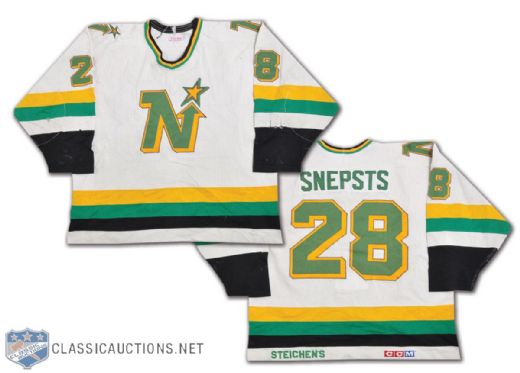 Harold Snepstss 1984-85 Minnesota North Stars Game-Worn Jersey With Team Repairs