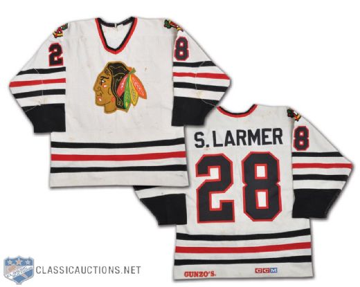 Steve Larmers Circa 1984 Chicago Black Hawks Game-Worn Jersey