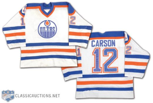 Jimmy Carson 1988-89 Edmonton Oilers Game-Worn Jersey From Wexler Collection
