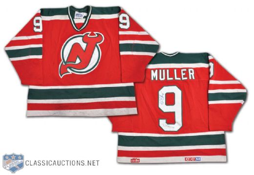 Kirk Mullers 1985-86 New Jersey Devils Signed Game-Worn Jersey
