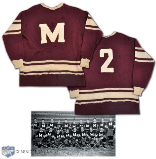 Marvin "Cyclone" Wentworths Circa 1934-35 Montreal Maroons Game-Worn Wool Sweater