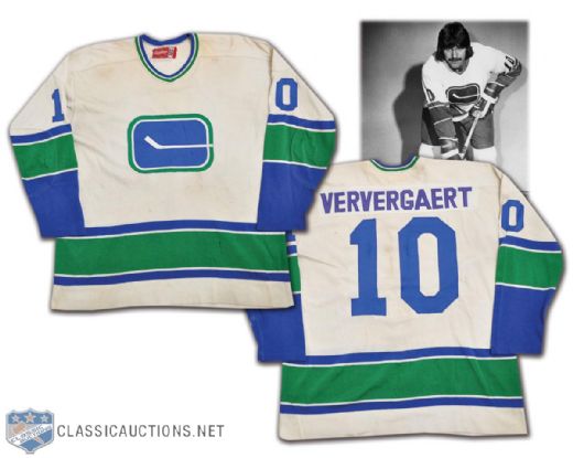 Dennis Ververgaerts Circa 1974 Vancouver Canucks Game-Worn Jersey