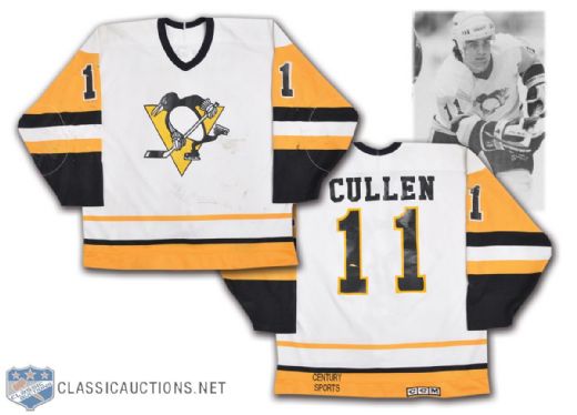 John Cullens 1988-89 Pittsburgh Penguins Game-Worn Rookie Jersey - Hammered!