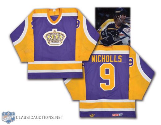 Bernie Nicholls 1983-84 Los Angeles Kings Game-Worn Jersey - Hammered and Photo-Matched!