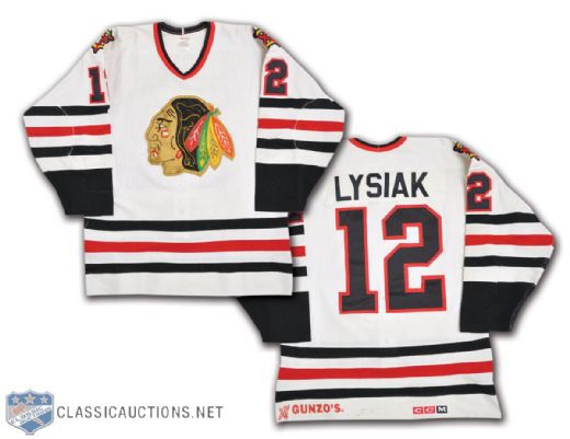 Tom Lysiaks 1985-86 Chicago Black Hawks Game-Worn Playoff Jersey