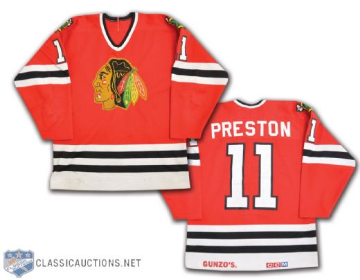 Rich Prestons 1986-87 Chicago Black Hawks Game-Worn Jersey