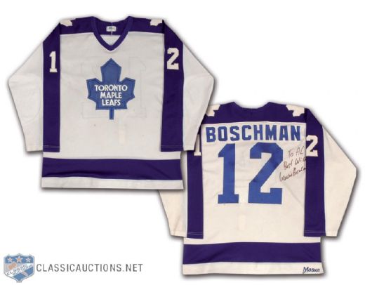 Laurie Boschman Early-1980s Toronto Maple Leafs Autographed Game-Worn Jersey