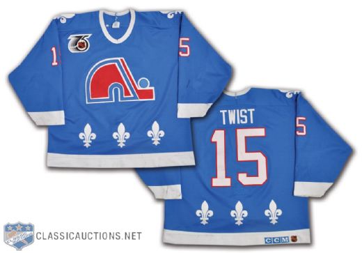Tony Twists 1991-92 Quebec Nordiques Game-Worn Jersey