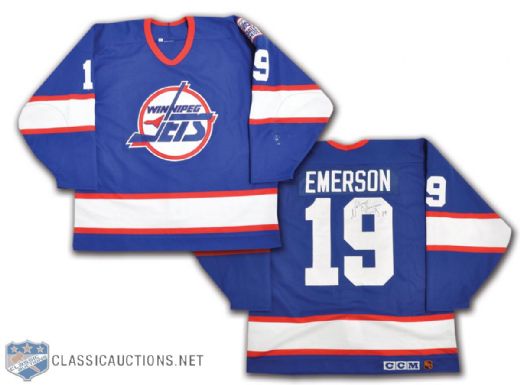 Nelson Emersons 1994 Winnipeg Jets Signed Game-Worn Jersey