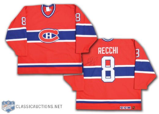 Mark Recchis Mid-1990s Montreal Canadiens Signed Game-Issued Jersey