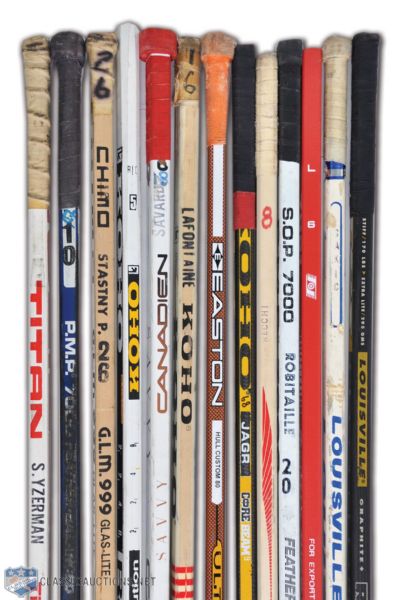 NHL 500-Goal and 450-Goal Scorers Signed & Game-Used Stick Collection of 13