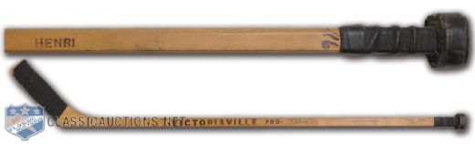 Henri Richards 1960s Signed Victoriaville Game-Used Stick