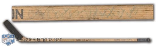 Andy Bathgates 1963-64 New York Rangers Game-Used Team-Signed Stick
