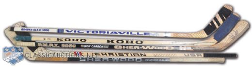 HOFers and All-Stars Game-Used Stick Collection of 5, Featuring Bourque and Ciccarelli