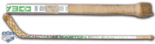Brett Hulls Early-1990s Easton Aluminium Game-Used Stick