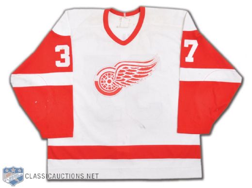 Tim Taylors Mid-1990s Detroit Red Wings Pre-Season Game-Worn Jersey