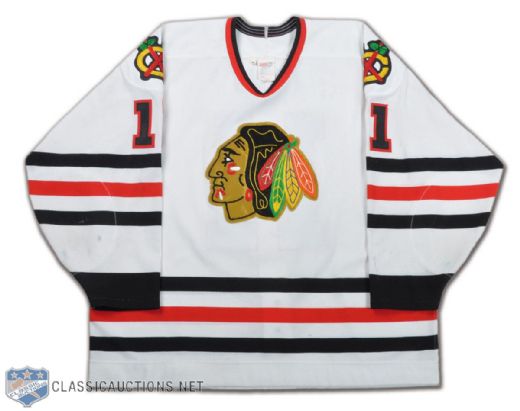 Jeff Shantzs Mid-1990s Chicago Black Hawks Game-Worn Jersey