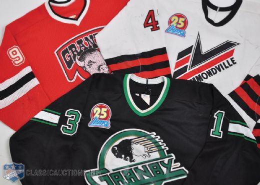 Granby Bisons and Drummondville Voltigeur QMJHL Game-Worn Jersey Collection of 3