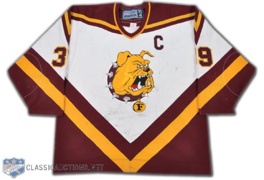 Joel Irwins Late-1990s Ferris State University Bulldogs Game-Worn Captains Jersey