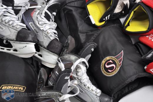 Ottawa Senators Game-Used Skates, Gloves & Pants Collection of 5