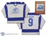 Steve Ludziks 1981-82 AHL New Brunswick Hawks Rookie of the Year Award and Game-Worn Jersey - Hammered!