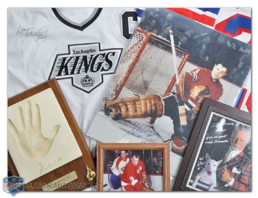 Steve Ludziks HOFers and NHL Stars Signed Memorabilia Collection of 8, Including Gretzky and Howe