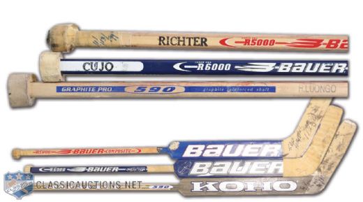 Curtis Joseph, Mike Richter and Roberto Luongo Game-Used Stick Collection of 3