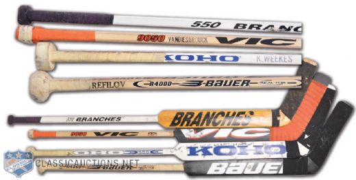 Game-Used NHL Goalie Stick Collection of 6