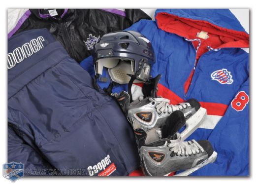 Donald Audettes L.A. Kings and Rochester Americans Memorabilia and Game-Used Equipment Collection of 5