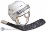 Garry Galleys Team Canada 1996 World Championships Signed Game-Worn Helmet & Team-Signed Stick Blade