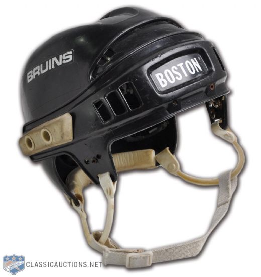 Garry Galleys Boston Bruins 1989-90 Signed Game-Worn Helmet from the Stanley Cup Finals