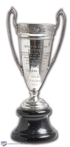 1933 Sherbrooke City Amateur Hockey Championship Trophy
