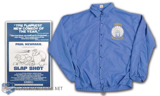 Slap Shot Original Chiefs Booster Club Film-Worn Windbreaker and Poster (40" x 27")