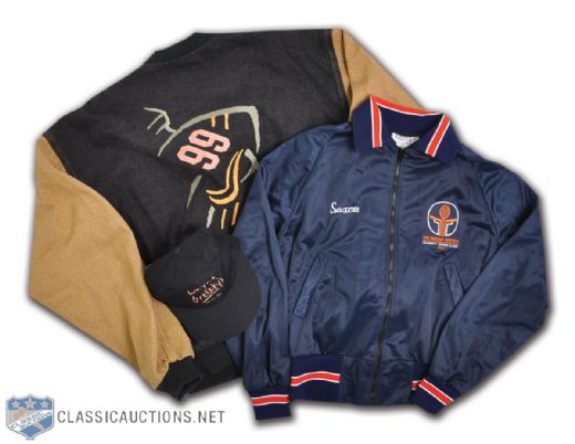 Wayne Gretzkys 1983 Celebrity Tennis Classic Jacket & Coat and Cap from Wayne Gretzkys Toronto "99" Restaurant Opening