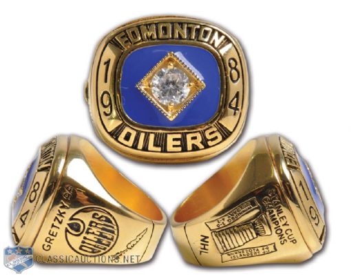 Wayne Gretzkys 1984 Edmonton Oilers Stanley Cup Championship Replica Ring