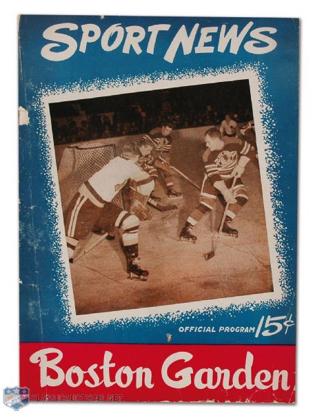 1946 Stanley Cup Finals Program & Ticket Stub - Canadiens vs Bruins