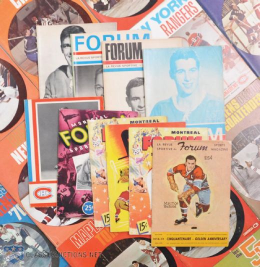 Montreal Canadiens 1940s, 50s & 60s Program, Collection of 23