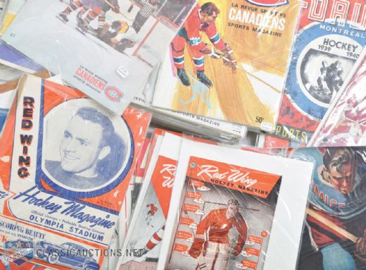 Huge Original Six Hockey Program Collection of 73