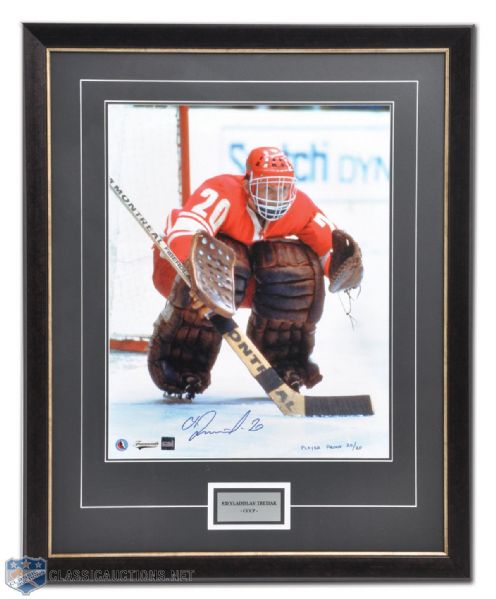 Vladislav Tretiak Signed Framed 20x16 Photo Collection of 2 (Both 24 1/2" x 30 1/2")