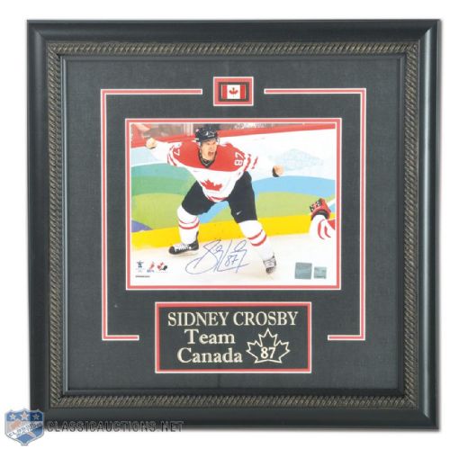 Sidney Crosbys 2010 Winter Olympics "The Goal" Signed & Framed Photo (19 1/4" x 19 1/4")