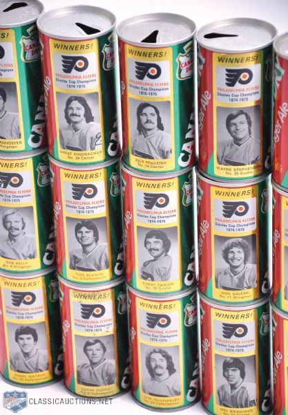 1974-75 Philadelphia Flyers Canada Dry Soda Can Collection of 57
