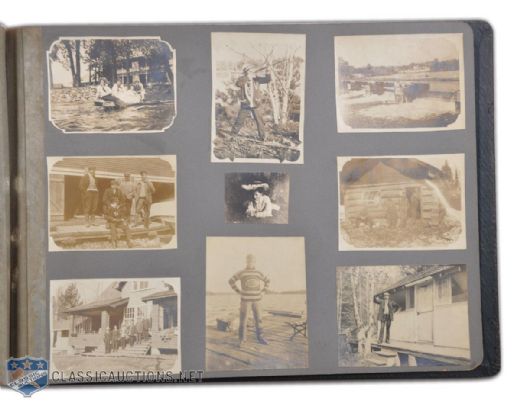 Circa 1910 Vintage Photo Album With Photo of Cobalt Silver Kings Hockey Player